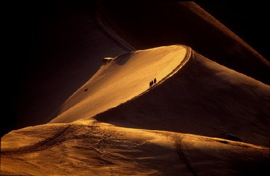Z Auguille du Midi smrem na chatu du Requin