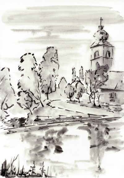 U splavu - kostel v ilin u Novho Jina