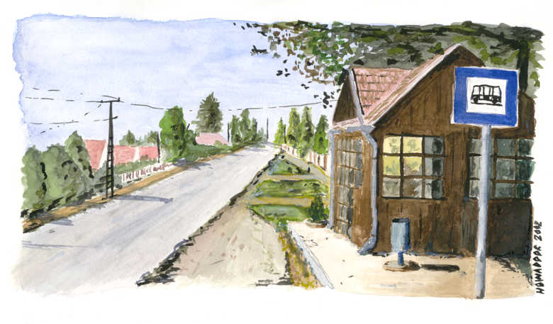 Maarsk vesnice a maarskou cestou a maarskou autobusovou zastvkou.