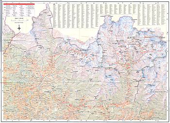 Khumbu & Sagarmatha National Park, 1:125 000, 150 dpi, barevn, 10,5 MB (Barhabise, Charikot, Jiri, Lamjura La, Junbesi, Traksindo La, Khrai Khola, Lukla, Namche, Kala Patthar, Everest Base Camp, Gokyo)