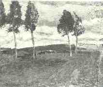 Silnice v Kamenikch, rok 1904, olej, dole dvakrt podepsno:&quot;A. Slavek A. Slavek&quot;